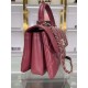 SMALL FLAP BAG WITH TOP HANDLE Lambskin Gold Metal Burgundy B