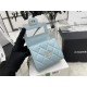 Chanel CLUTCH WITH CHAIN A68063 Lambskin & Gold-Tone Metal Blue High