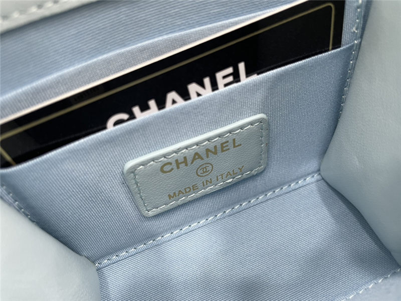 Chanel CLUTCH WITH CHAIN A68063 Lambskin & Gold-Tone Metal Blue High