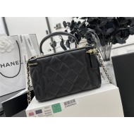 Chanel VANITY WITH CHAIN A68062 Lambskin & Gold-Tone Metal Black High