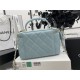 Chanel VANITY WITH CHAIN A68062 Lambskin & Gold-Tone Metal Blue High