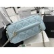 Chanel VANITY WITH CHAIN A68062 Lambskin & Gold-Tone Metal Blue High