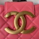 Chanel SMALL MESSENGER BAG Lambskin & Gold-Tone Metal AS4609 Fuchsia A