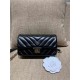 MINI 2.55 HANDBAG Chevrons Pattern Aged Calfskin & Gold-Tone Metal Black A