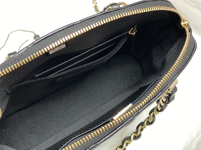 Chanel SMALL TOTE AS5130 Shiny Lambskin & Gold-Tone Metal Black High