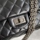 2.55 HANDBAG Aged Calfskin Black & Ruthenium-Finish Metal A