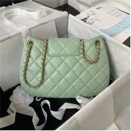 Chanel MEDIUM MESSENGER BAG Lambskin & Gold-Tone Metal AS4610 Green A