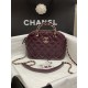 Chanel SMALL TOTE AS5130 Shiny Lambskin & Gold-Tone Metal Burgundy High