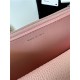 Classic Wallet on Chain AP0250 Grained Calfskin Pink Silver Metal B