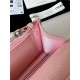 Classic Wallet on Chain AP0250 Grained Calfskin Pink Silver Metal B