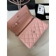 Classic Wallet on Chain AP0250 Grained Calfskin Pink Silver Metal B