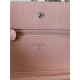 Classic Wallet on Chain AP0250 Grained Calfskin Pink Silver Metal A