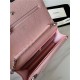 Classic Wallet on Chain AP0250 Grained Calfskin Pink Silver Metal B