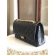 Large 2.55 HANDBAG Aged Calfskin Black Gold Metal B