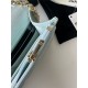 Classic Wallet on Chain AP0250 Grained Calfskin Pale Blue Gold Metal A