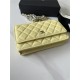 Classic Wallet on Chain AP0250 Grained Calfskin Yellow Silver Metal A