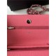 Classic Wallet on Chain AP0250 Grained Calfskin Fuchsia Silver Metal A