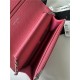 Classic Wallet on Chain AP0250 Grained Calfskin Fuchsia Silver Metal B