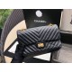 2.55 HANDBAG Chevrons Pattern Aged Calfskin & Gold-Tone Metal Black A