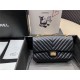 2.55 HANDBAG Chevrons Pattern Aged Calfskin & Gold-Tone Metal Black A