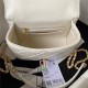 Chanel MINI FLAP BAG WITH TOP HANDLE AS4035 Lambskin Gold-Tone Metal White A