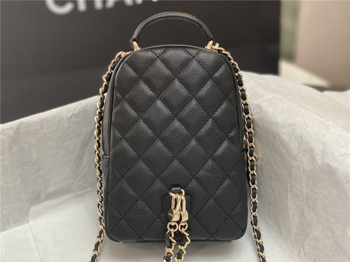 Chanel Mini Backpack Grained Calfskin Gold-Tone Metal AP3753 Black High