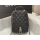 Chanel Mini Backpack Grained Calfskin Gold-Tone Metal AP3753 Black High