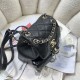 Chanel SMALL BACKPACK AS3787 Grained Shiny Calfskin & Gold-Tone Metal Black A