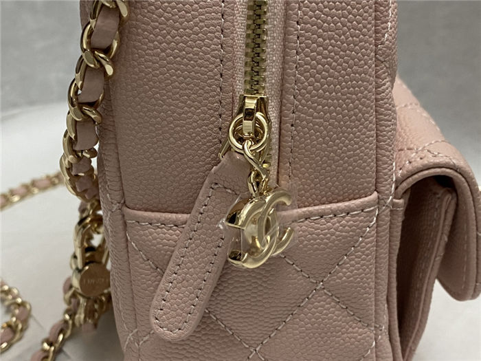 Chanel Mini Backpack Grained Calfskin Gold-Tone Metal AP3753 Pink High