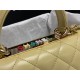 Chanel MINI FLAP BAG WITH TOP HANDLE AS4654 Lambskin & Gold-Tone Metal Yellow A