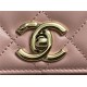 Chanel MINI FLAP BAG WITH TOP HANDLE AS4654 Lambskin & Gold-Tone Metal Pink A