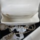 MINI FLAP BAG WITH TOP HANDLE AS4362 Lambskin & Gold-Tone Metal White A