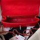 MINI FLAP BAG WITH TOP HANDLE AS2431N Lambskin & Gold-Tone Metal Red A