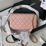 Chanel Wallet on Chain AP3318 Grained Calfskin & Gold-Tone Metal Pink A