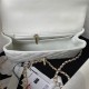 MINI FLAP BAG WITH TOP HANDLE AS2431N Lambskin & Gold-Tone Metal White A