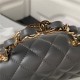 MINI FLAP BAG WITH TOP HANDLE AS2431N Lambskin & Gold-Tone Metal Grey A