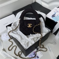 Chanel CLUTCH WITH CHAIN AP3435 Fabric & Gold-Tone Metal Black High