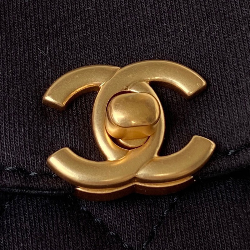 Chanel CLUTCH WITH CHAIN AP3435 Fabric & Gold-Tone Metal Black High