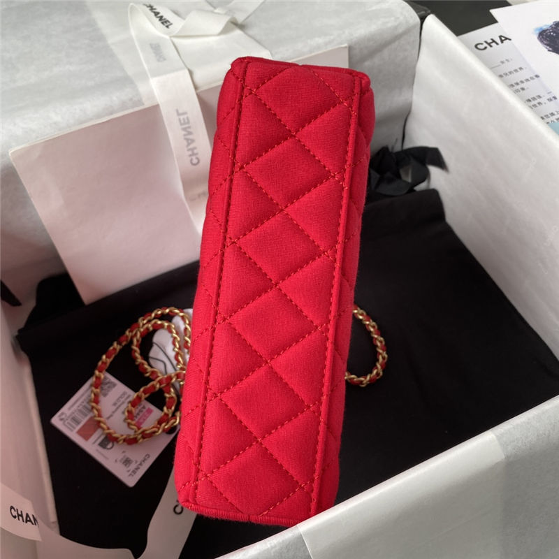 Chanel MINI SHOPPING BAG AS4416 Fabric & Gold-Tone Metal Red High