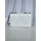 Chanel 19 WALLET ON CHAIN-A Shiny Lambskin, Gold/Silver-Tone & Ruthenium-Finish Metal White A