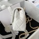 Chanel Mini Flap Bag with Handle Lambskin & Gold-Tone Metal AS3450 White A