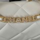 Chanel Mini Flap Bag with Handle Lambskin & Gold-Tone Metal AS3450 White A