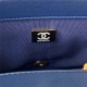 Chanel Mini Flap Bag with Handle Velvet & Gold-Tone Metal AS3450 Navy A