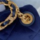 Chanel Mini Flap Bag with Handle Velvet & Gold-Tone Metal AS3450 Navy A