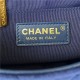 Chanel Mini Flap Bag with Handle Velvet & Gold-Tone Metal AS3450 Navy A