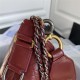 GABRIELLE HOBO BAG Aged Smooth Calfskin with Wild Handle Burgundy High