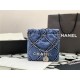 Chanel 22 MINI HANDBAG Denim & Silver-Tone Metal AS3980 High