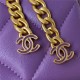 Chanel MINI FLAP BAG with Enamel buckle Lambskin & Gold-Tone Metal Purple A