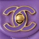 Chanel MINI FLAP BAG with Enamel buckle Lambskin & Gold-Tone Metal Purple A