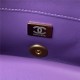 Chanel MINI FLAP BAG with Enamel buckle Lambskin & Gold-Tone Metal Purple A